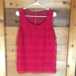 NY&Co Red Sparkle Sleeveless Top